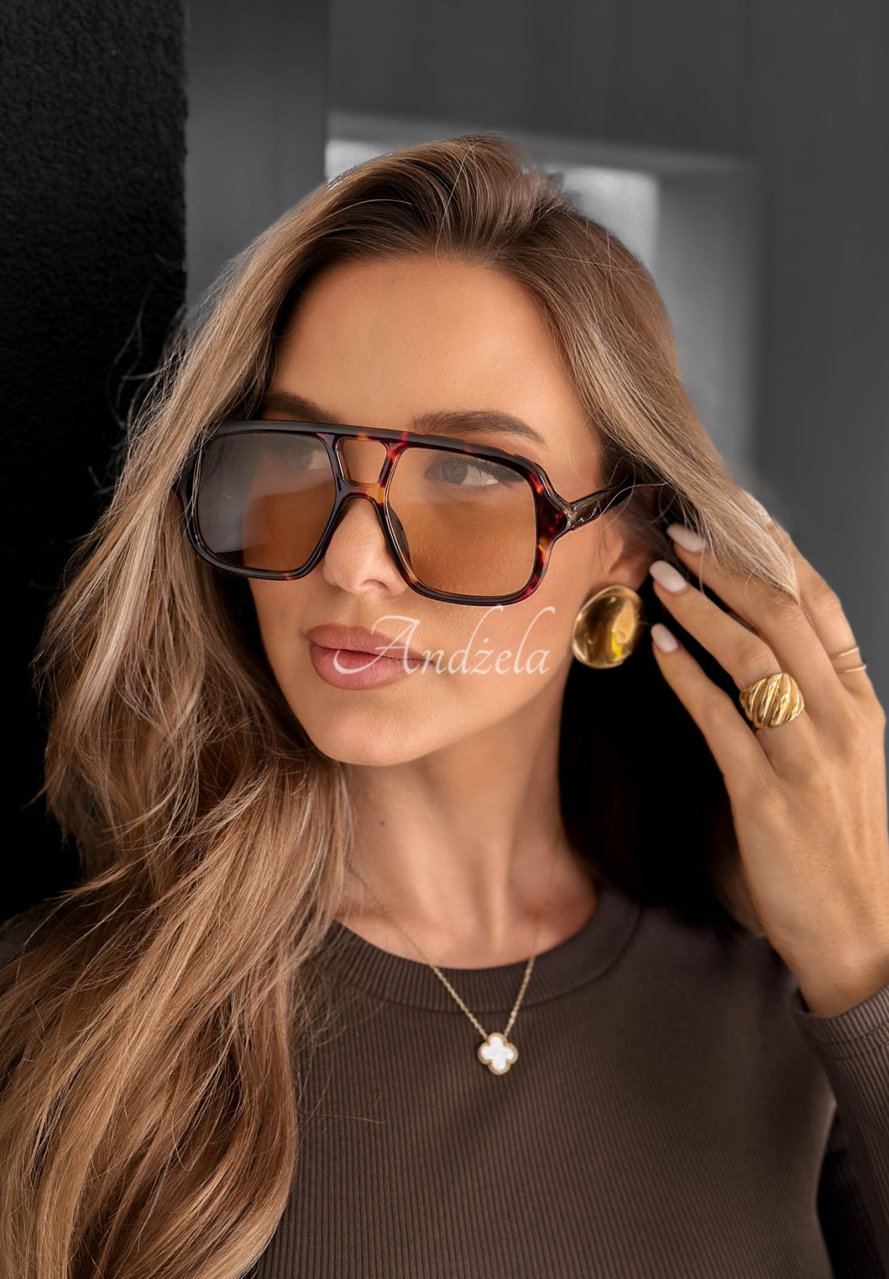 Ochelari de soare cu imprimeu leopard Natty