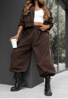 Compleu de trening Hanorac i Pantaloni z lampasem Unbelievable ciocolatiu