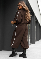 Compleu de trening Hanorac i Pantaloni z lampasem Unbelievable ciocolatiu