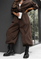 Compleu de trening Hanorac i Pantaloni z lampasem Unbelievable ciocolatiu