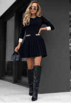 Dzianinowa Rochie z plisowanym dołem Soft Harmony negru