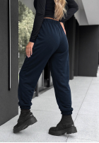 Wiskozowe Pantaloni masełko ze ściągaczami What You Wanted bluemarin