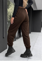 Wiskozowe Pantaloni masełko ze ściągaczami What You Wanted ciocolatii