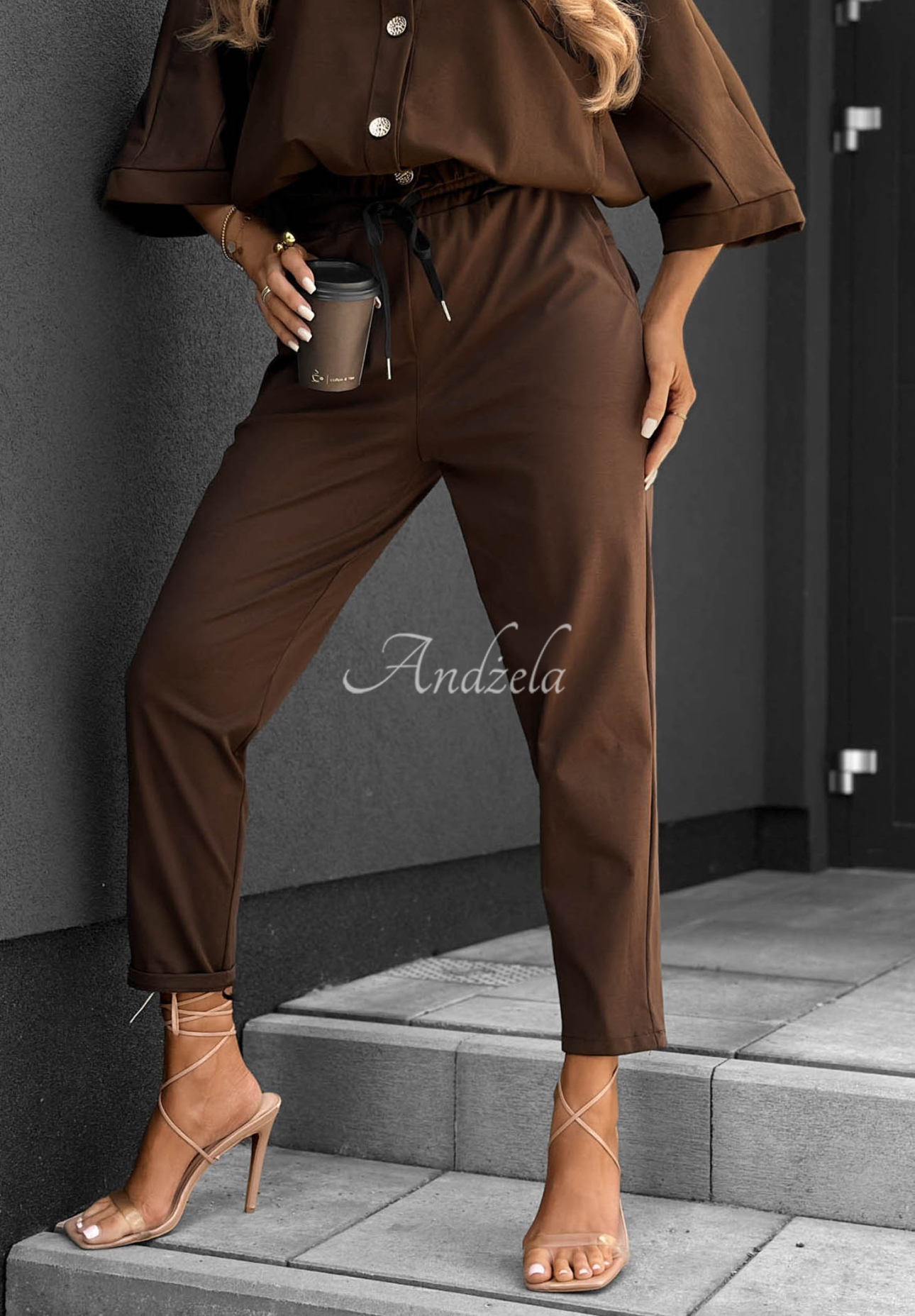 Compleu din bumbac cu bluză și pantaloni Feeling Good