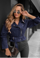 Scurtă zamszowa kurtka Geacă biker Daily Flow ciocolatie