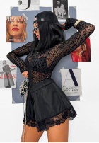 Siateczkowe body cu model tip panteră La Milla Wild Couture negre