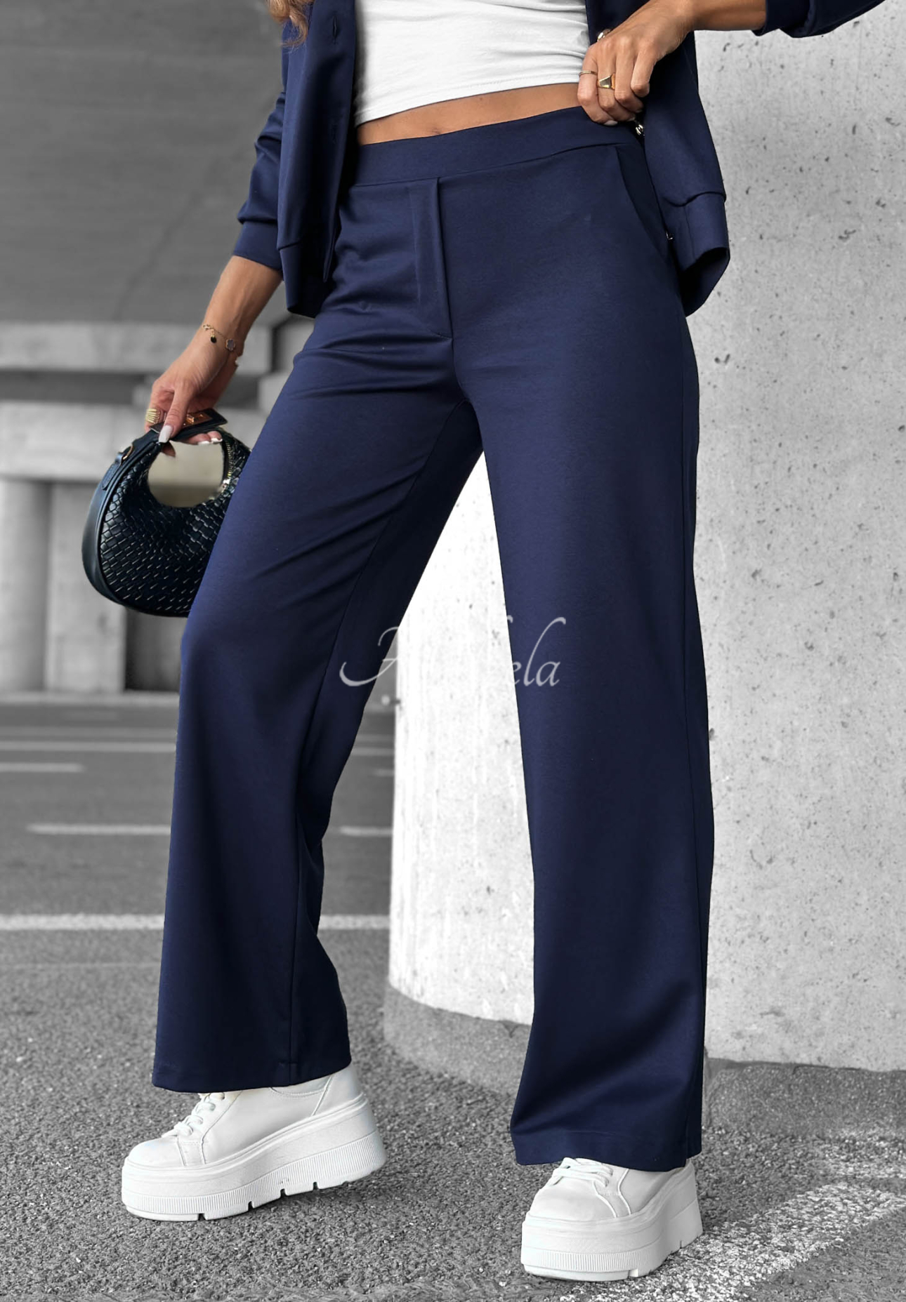 Set de trening din bumbac cu bluză cu nasturi și pantaloni Comfort Story