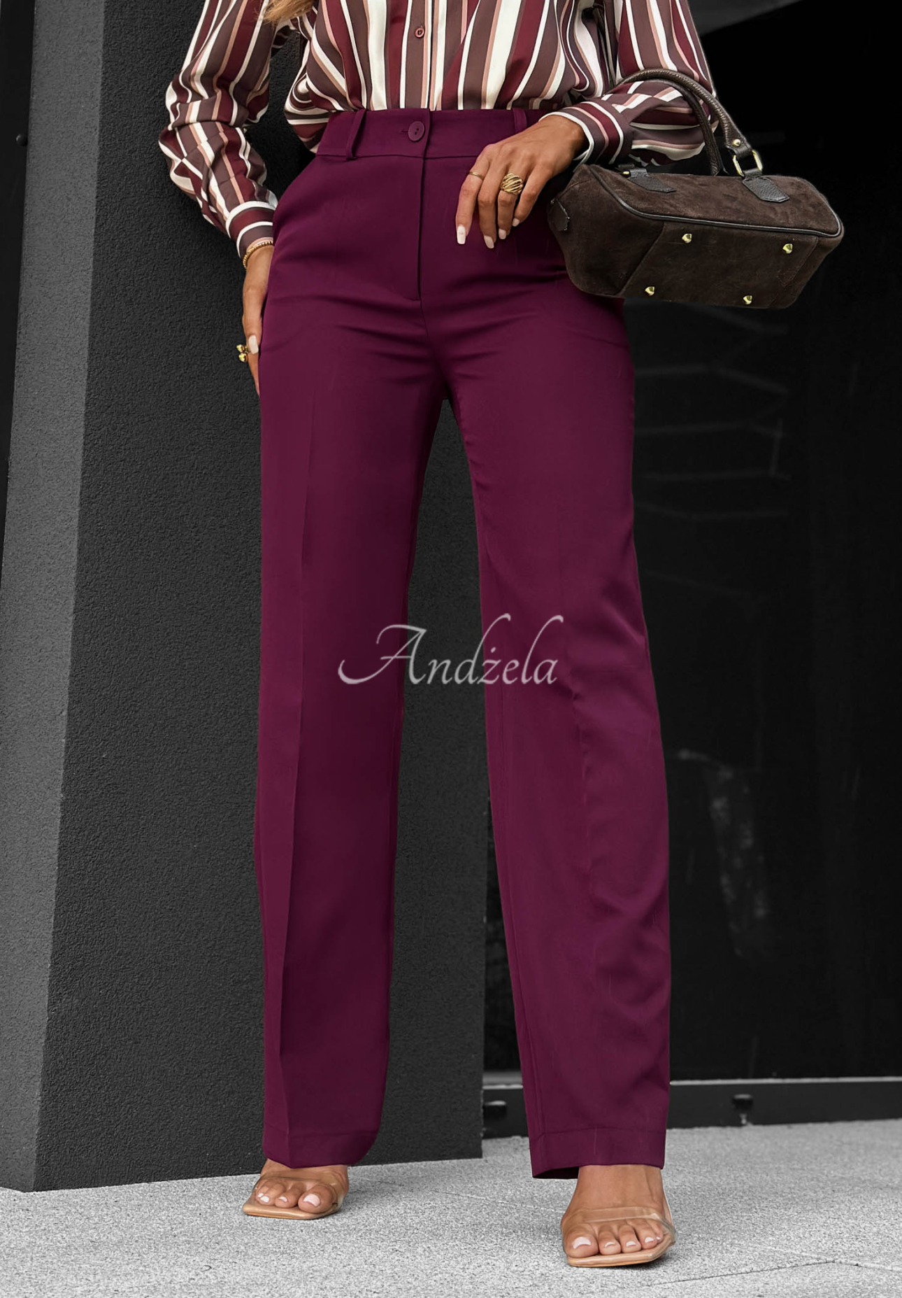 Pantaloni eleganți wide leg din viscoză Perfect Timing