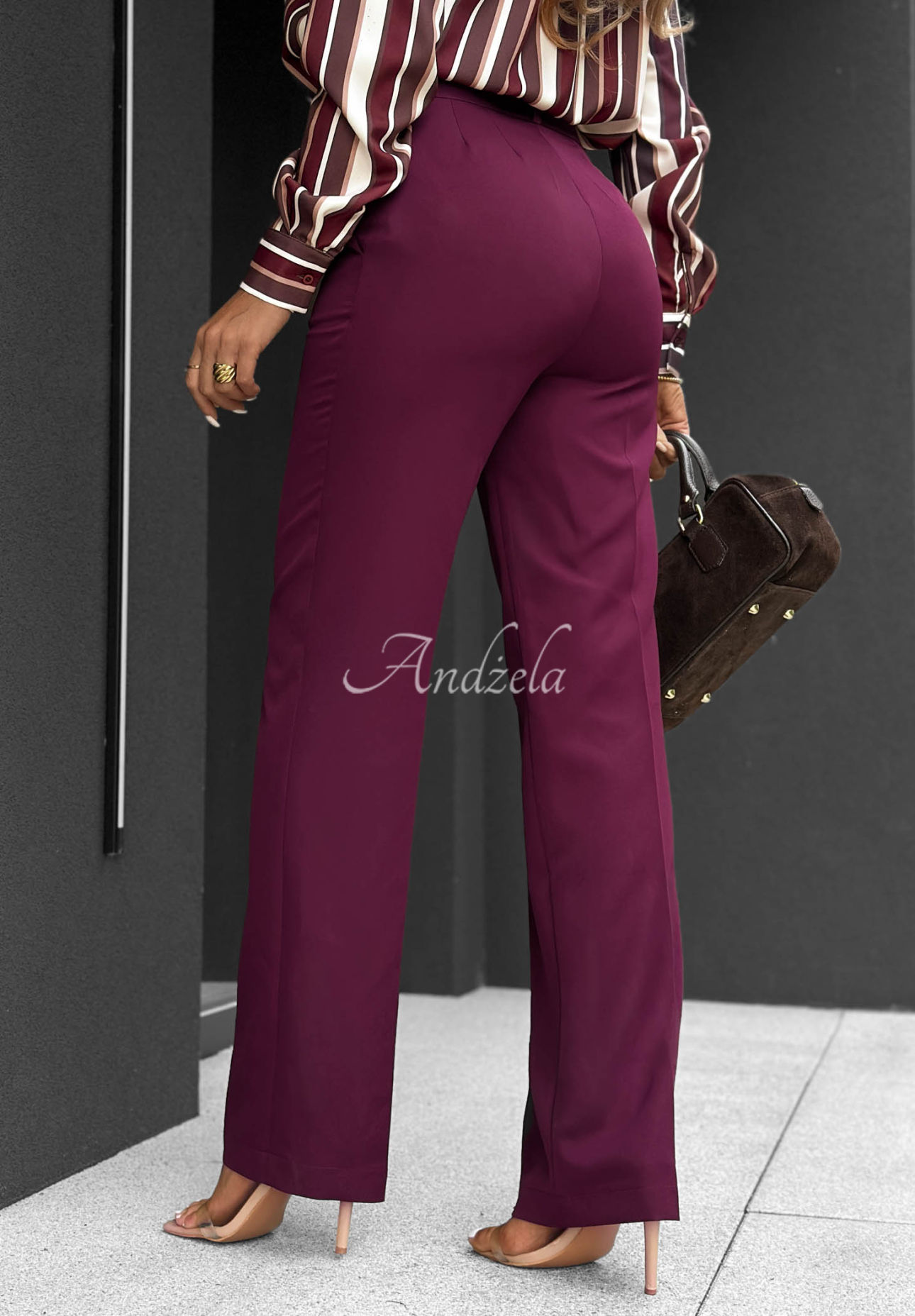 Pantaloni eleganți wide leg din viscoză Perfect Timing