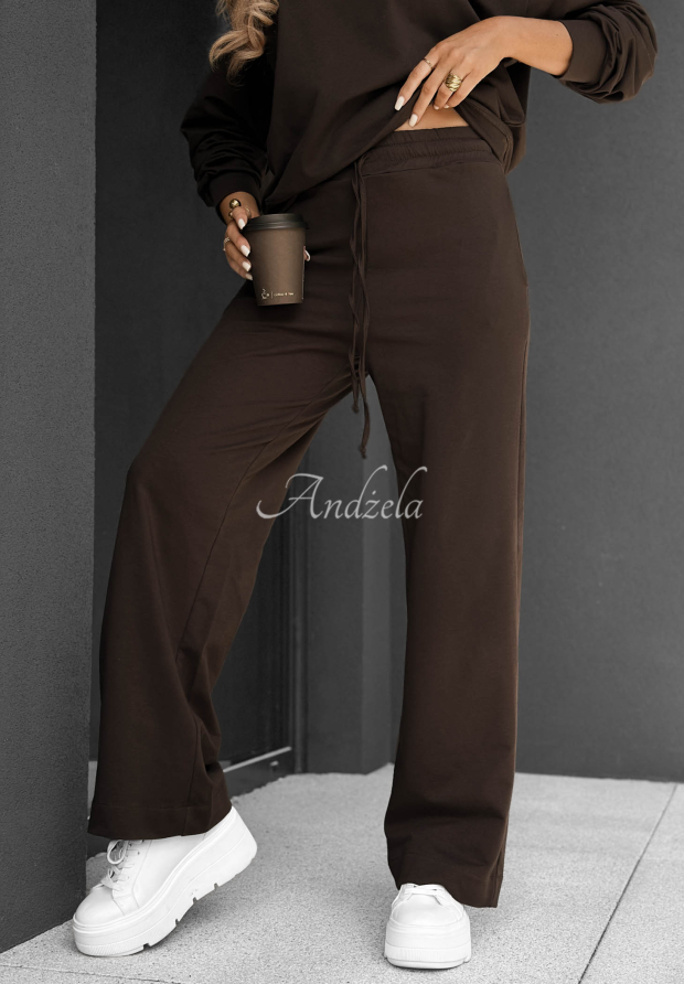 Pantaloni de trening din bumbac wide leg Never Late