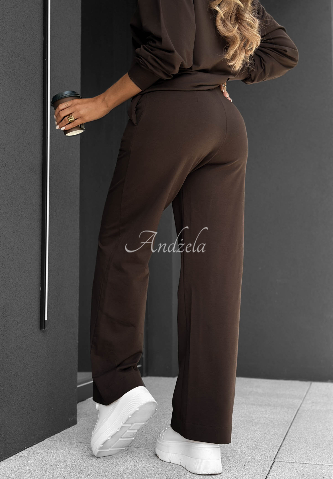 Pantaloni de trening din bumbac wide leg Never Late