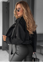 Scurtă zamszowa kurtka Geacă biker Daily Flow ciocolatie
