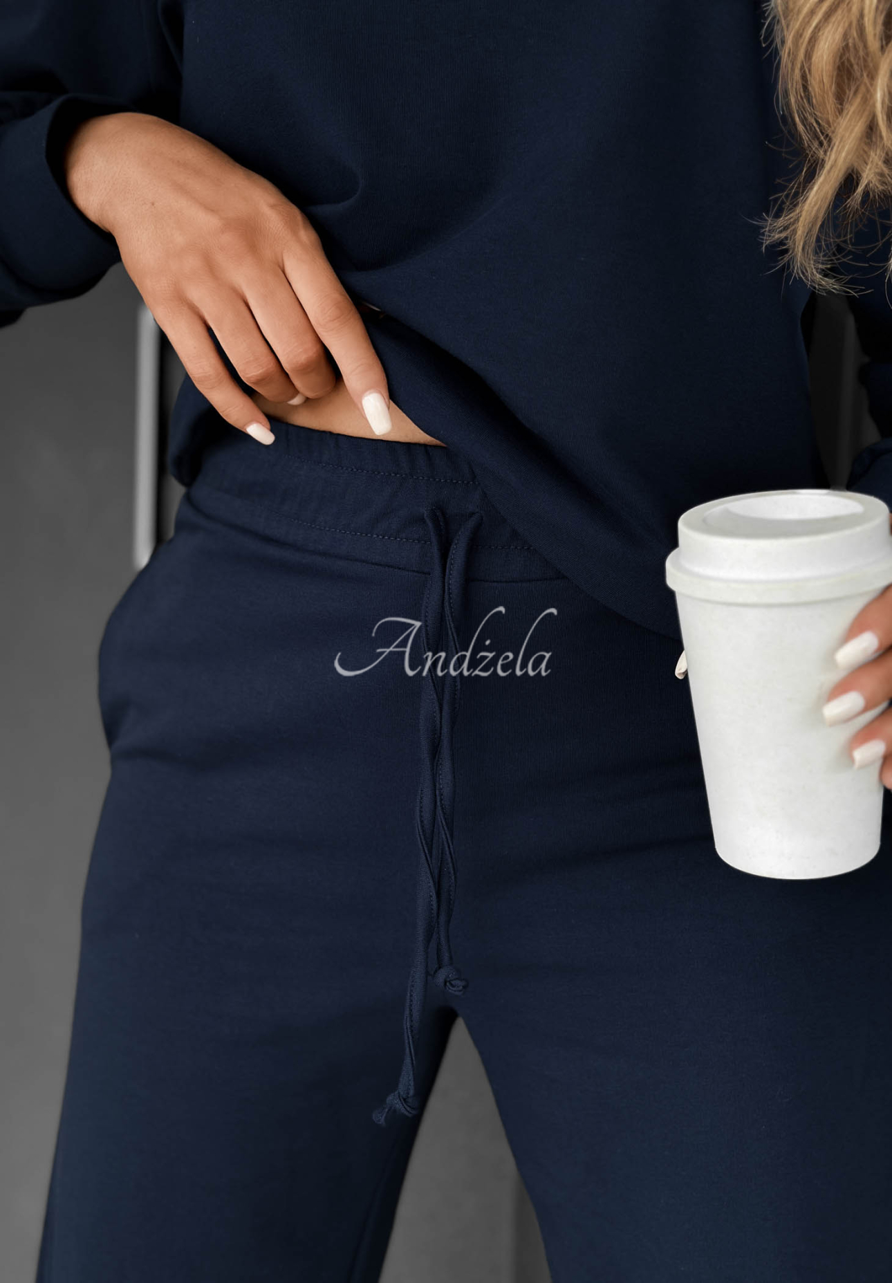 Pantaloni de trening din bumbac wide leg Never Late