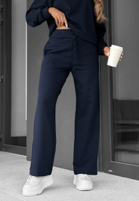 Pantaloni de trening din bumbac wide leg Never Late