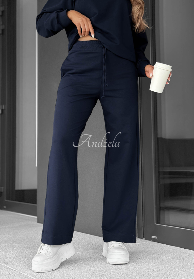 Pantaloni de trening din bumbac wide leg Never Late