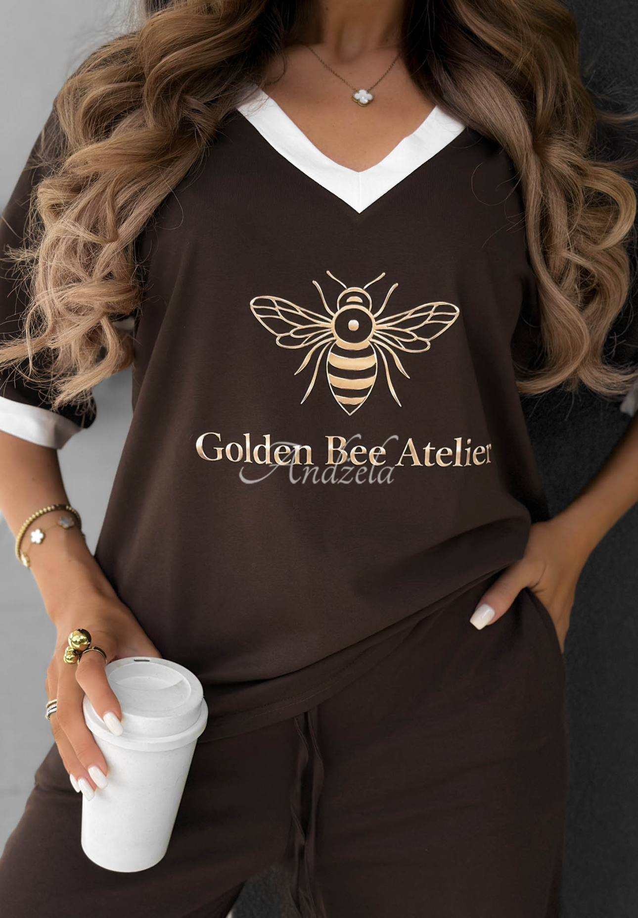 Tricou din bumbac cu imprimeu Golden Bee Atelier