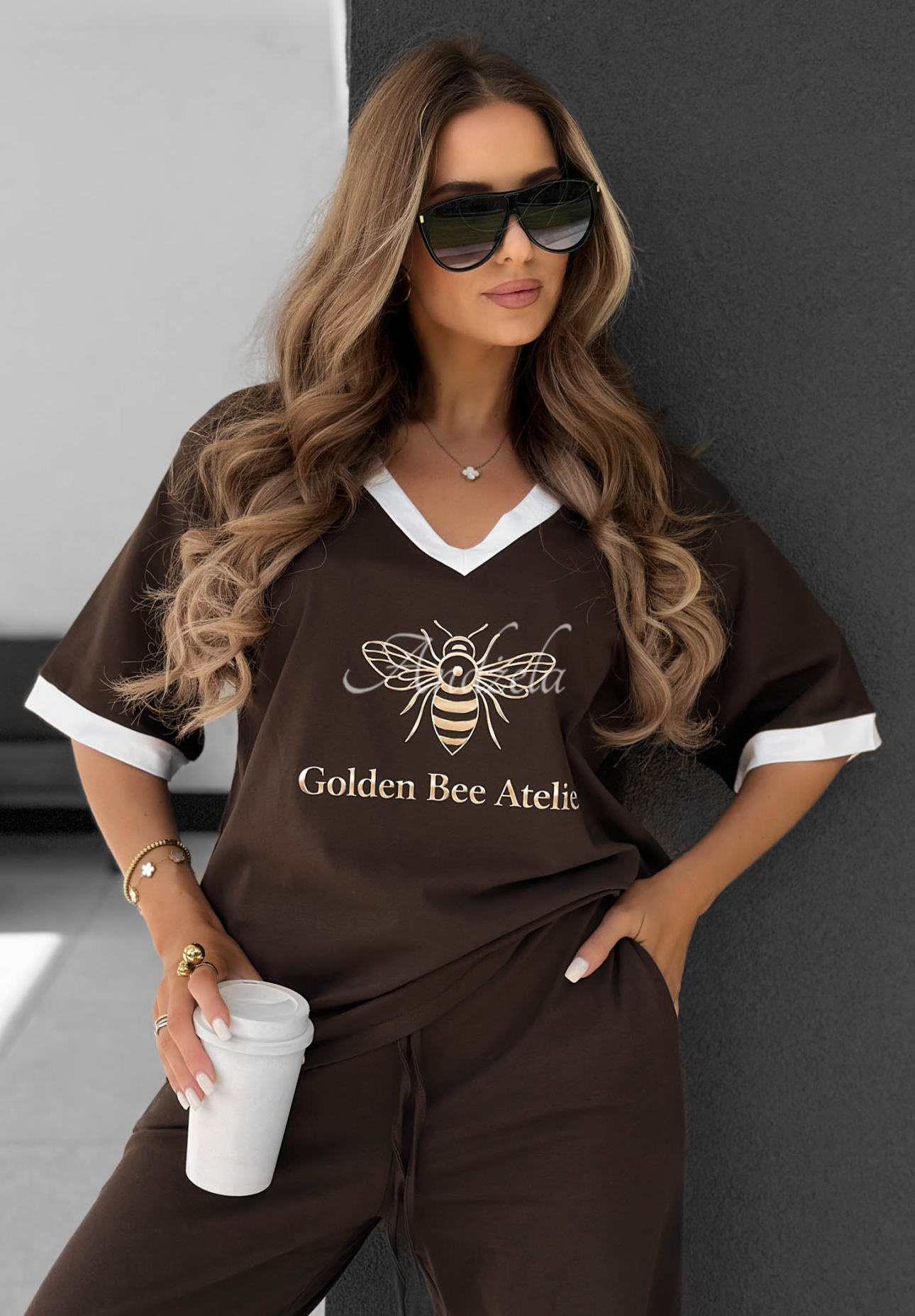 Tricou din bumbac cu imprimeu Golden Bee Atelier