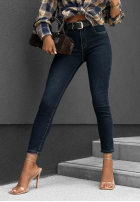 Pantaloni din denim skinny z paskiem Feel Better bluemarin