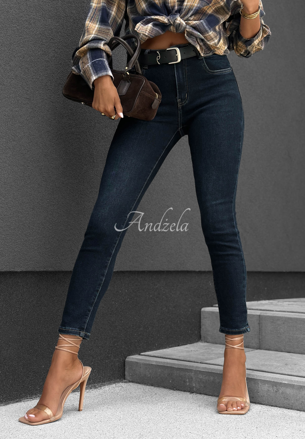 Blugi skinny cu curea Feel Better