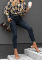 Pantaloni din denim skinny z paskiem Feel Better bluemarin