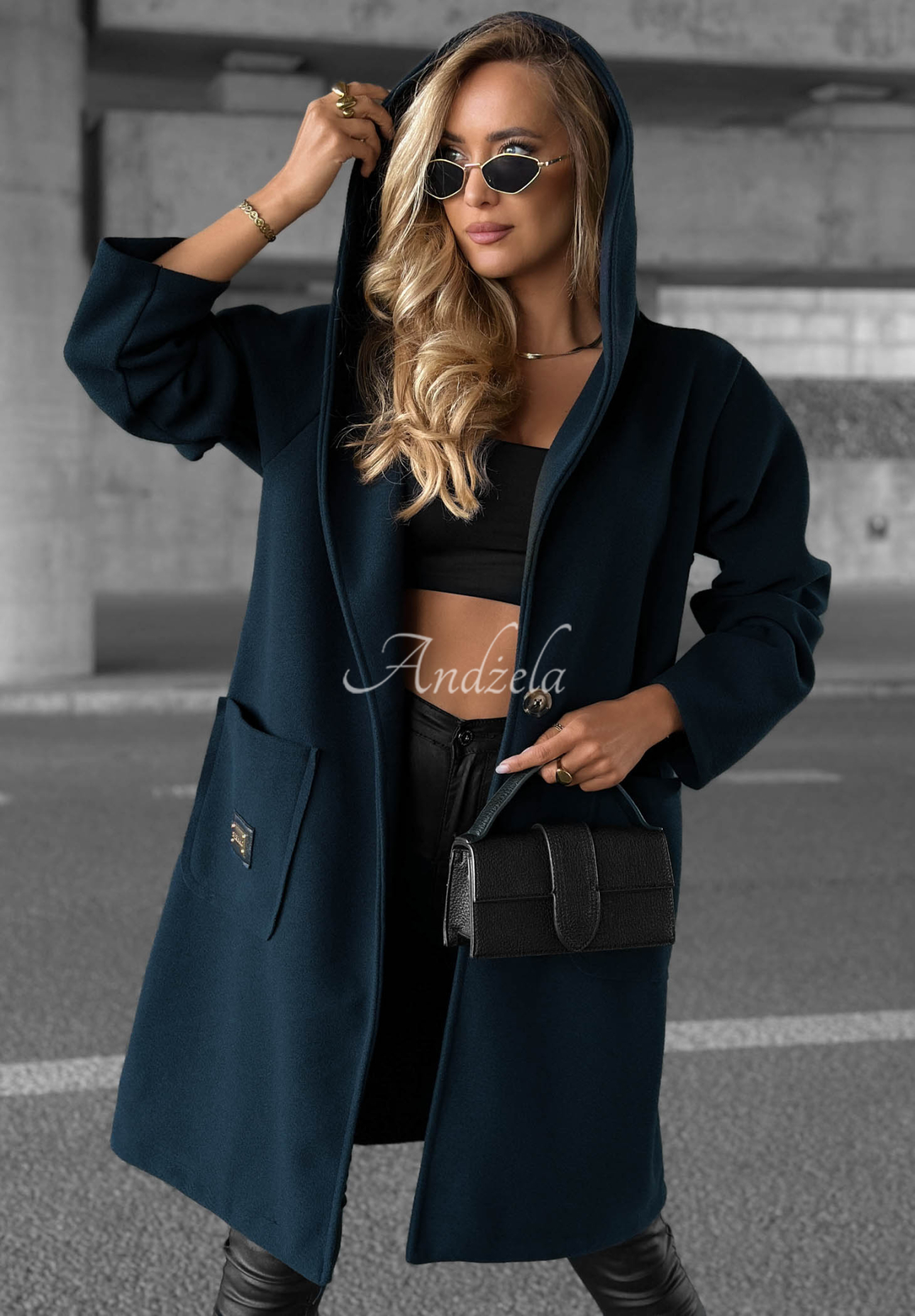 Pardesiu lung oversize cu glugă Autumn Coat