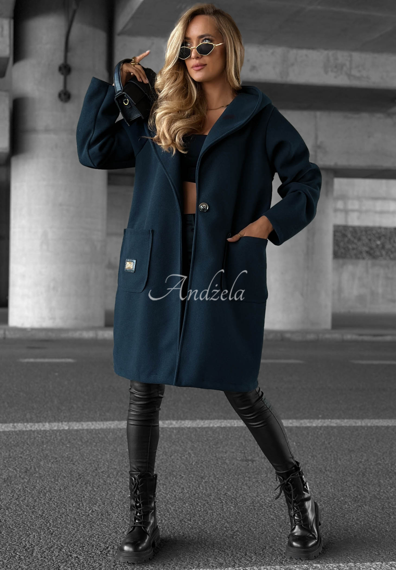 Pardesiu lung oversize cu glugă Autumn Coat