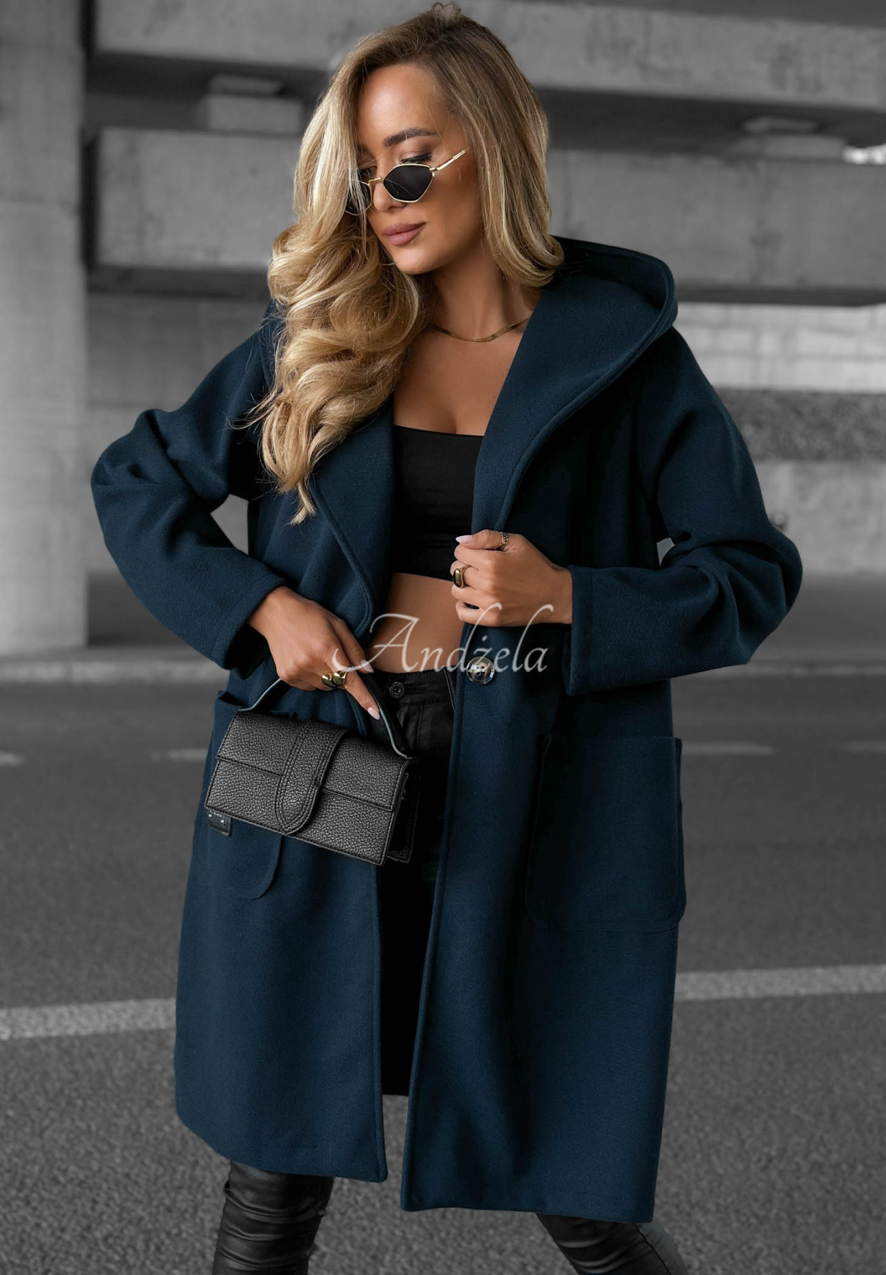 Pardesiu lung oversize cu glugă Autumn Coat