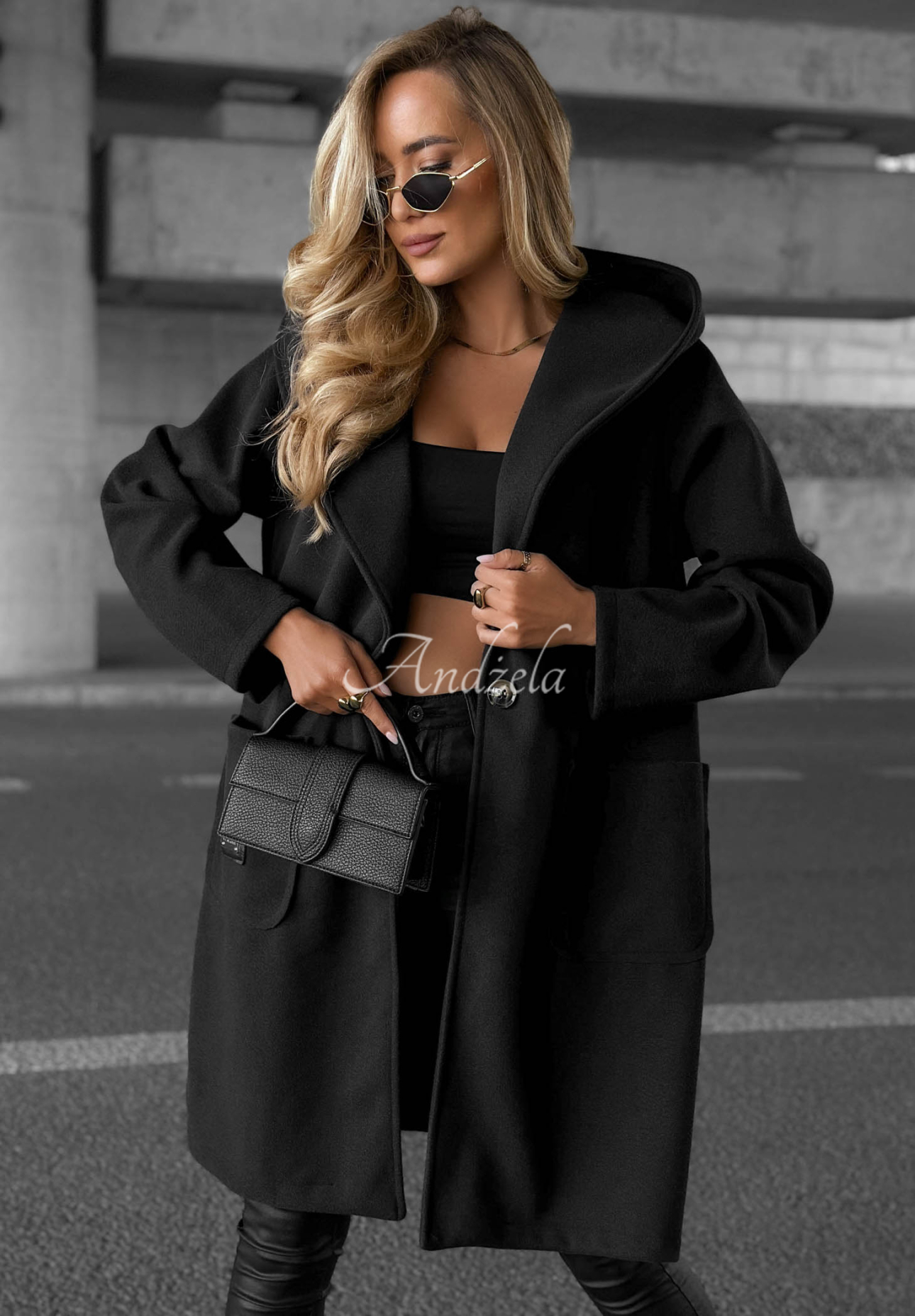 Pardesiu lung oversize cu glugă Autumn Coat