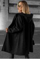 Długi Palton  oversize z kapturem Autumn Coat ciocolatiu