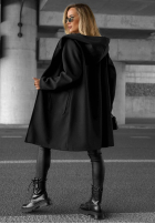 Długi Palton  oversize z kapturem Autumn Coat ciocolatiu