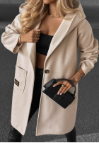 Długi Palton  oversize z kapturem Autumn Coat ciocolatiu