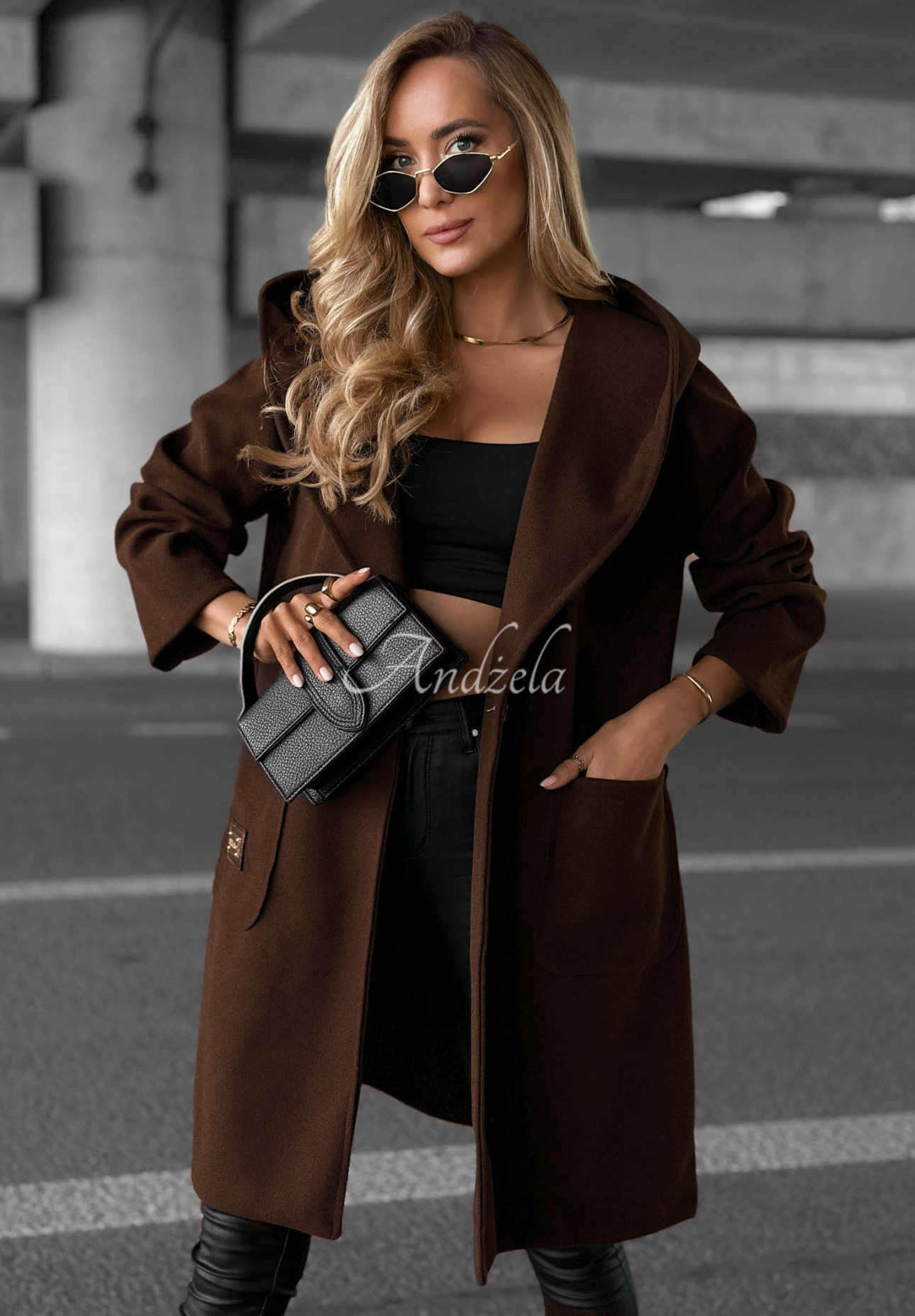 Pardesiu lung oversize cu glugă Autumn Coat
