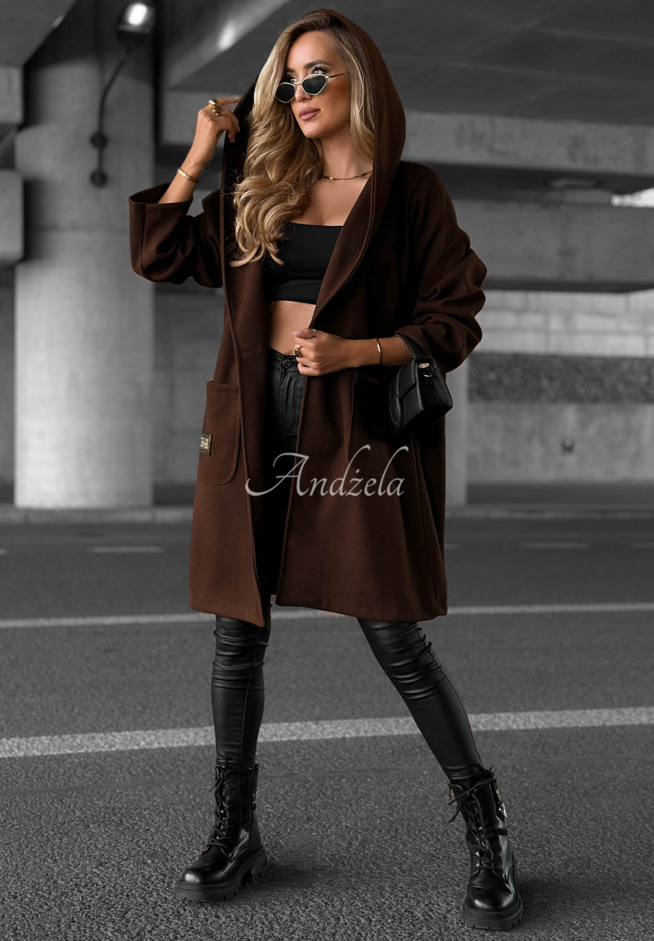 Pardesiu lung oversize cu glugă Autumn Coat