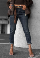 Pantaloni din denim loose fit z paskiem Just For Fun bluemarin