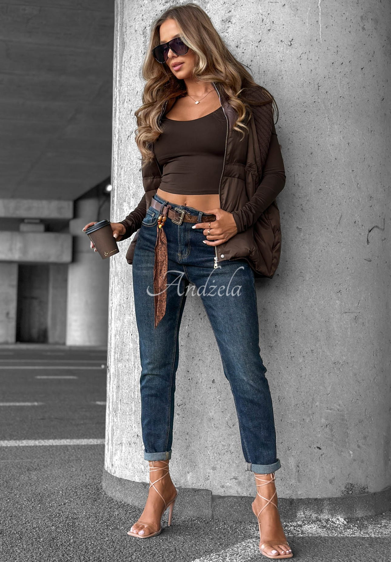 Blugi skinny cu curea Just For Fun
