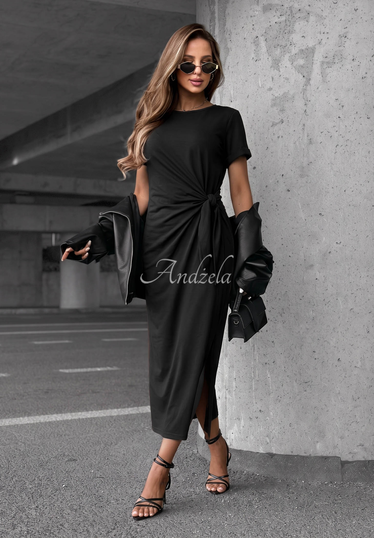 Rochie midi din bumbac cu legare Lady Perfection