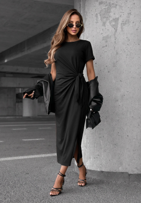 Rochie midi din bumbac cu legare Lady Perfection