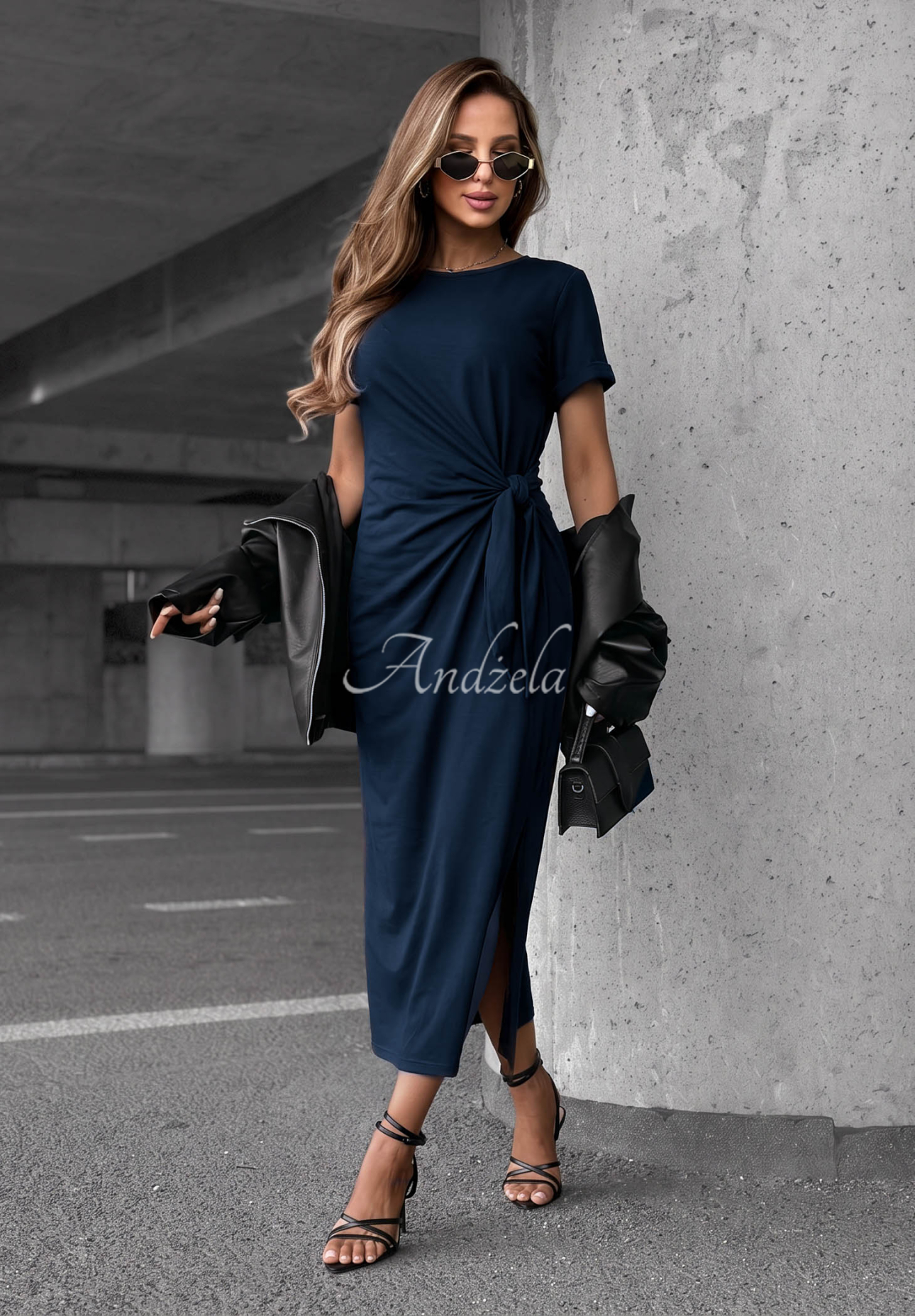 Rochie midi din bumbac cu legare Lady Perfection