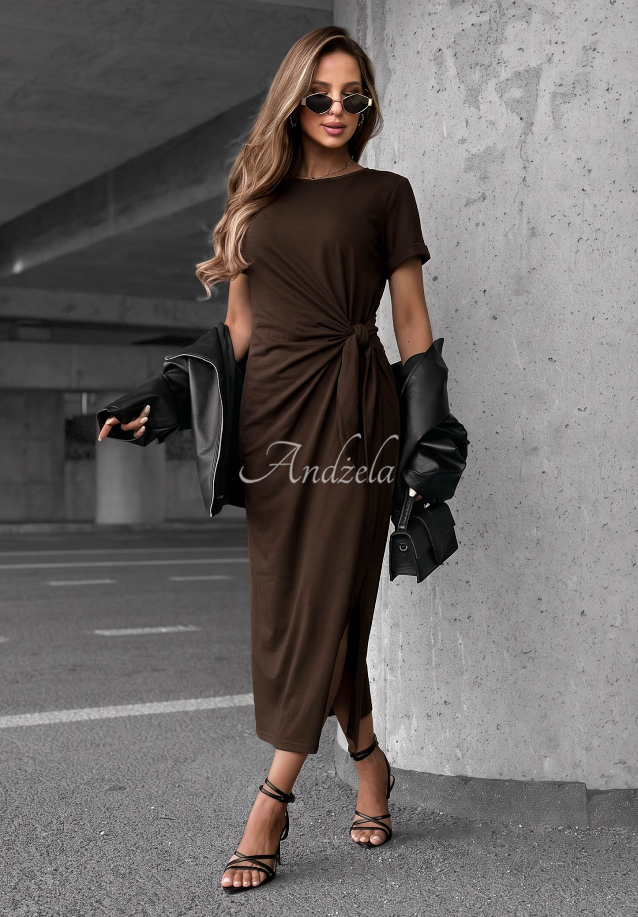 Rochie midi din bumbac cu legare Lady Perfection
