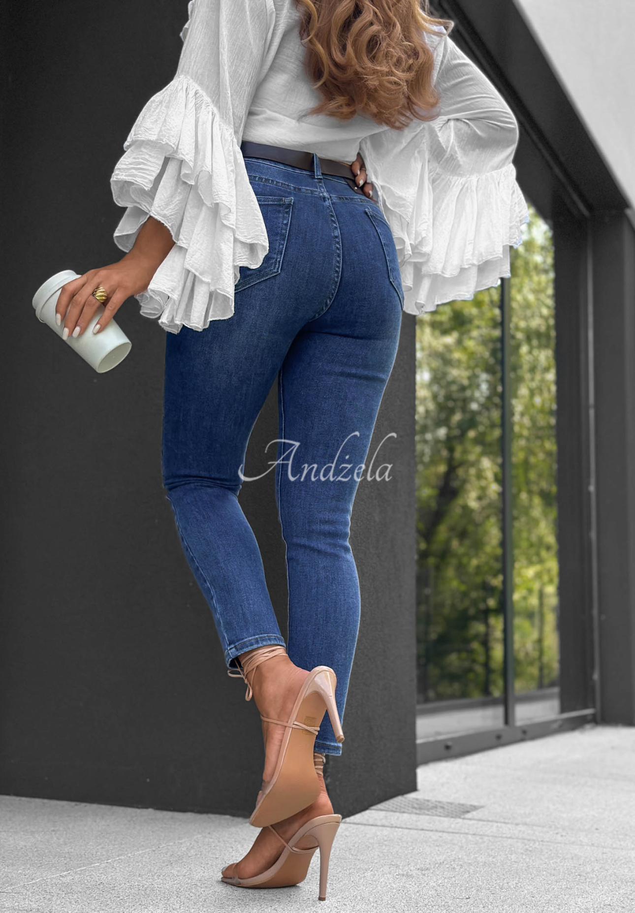 Blugi skinny cu curea Lost Again