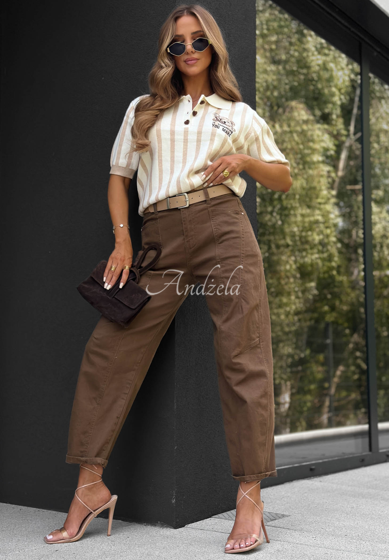 Blugi balloon cu curea Autumn Darling