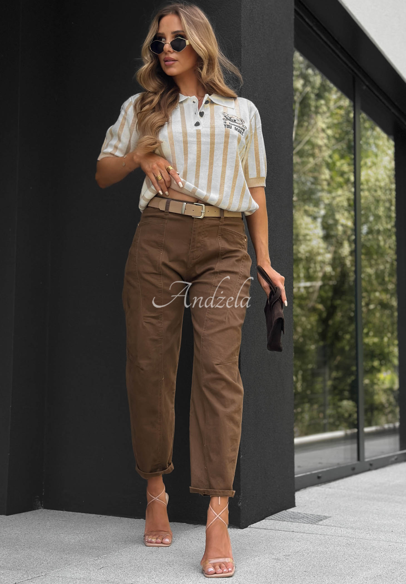 Blugi balloon cu curea Autumn Darling