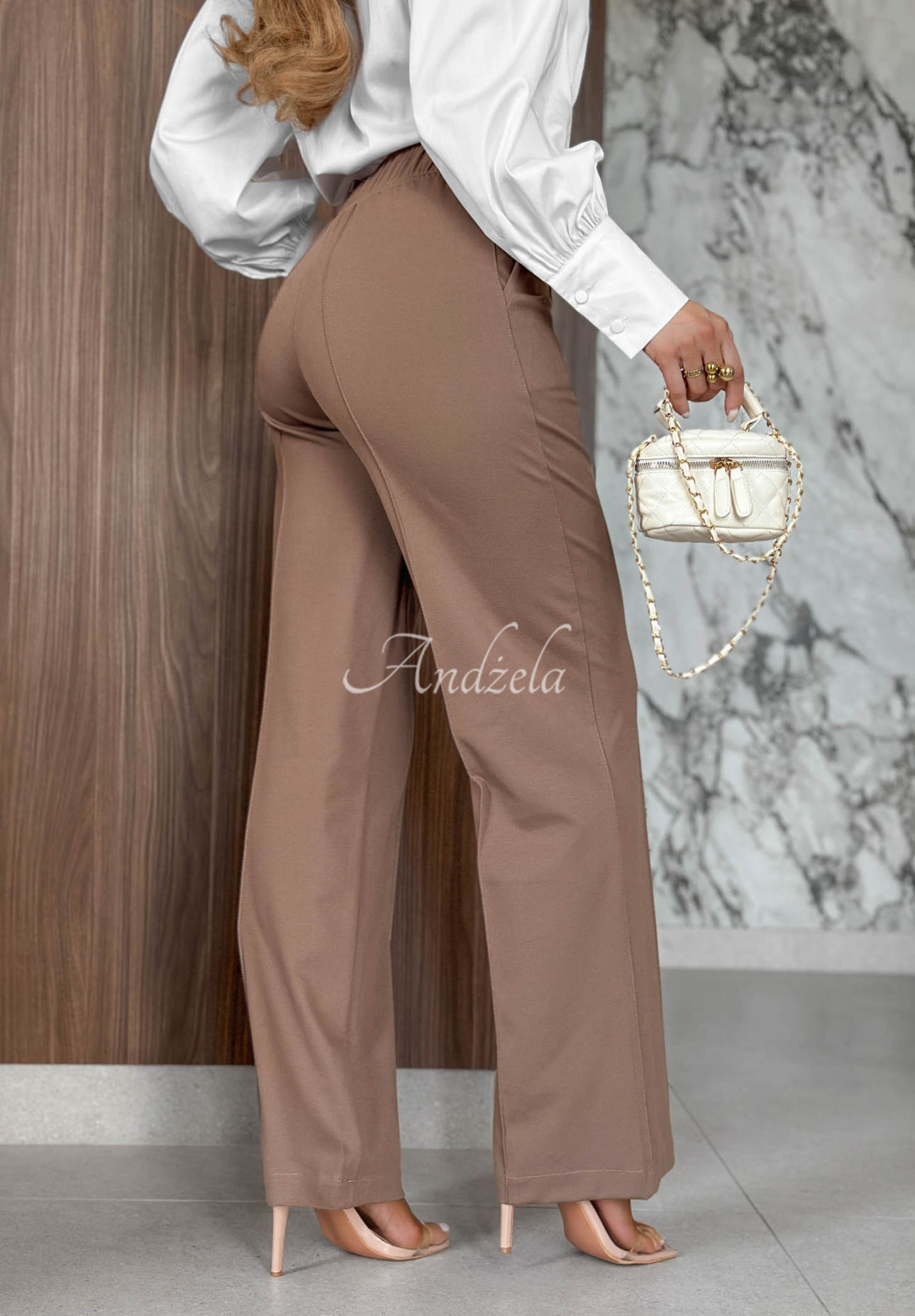 Pantaloni din vâscoză cu cusături Classy Mood