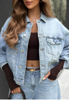 Geacă din denim For A While albastră