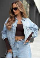 Geacă din denim For A While albastră