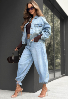 Geacă din denim For A While albastră