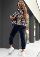 Wzorzysty Compleu bomberka i Pantaloni Think Positive negru