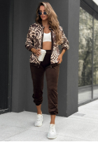 Wzorzysty Compleu bomberka i Pantaloni Think Positive negru