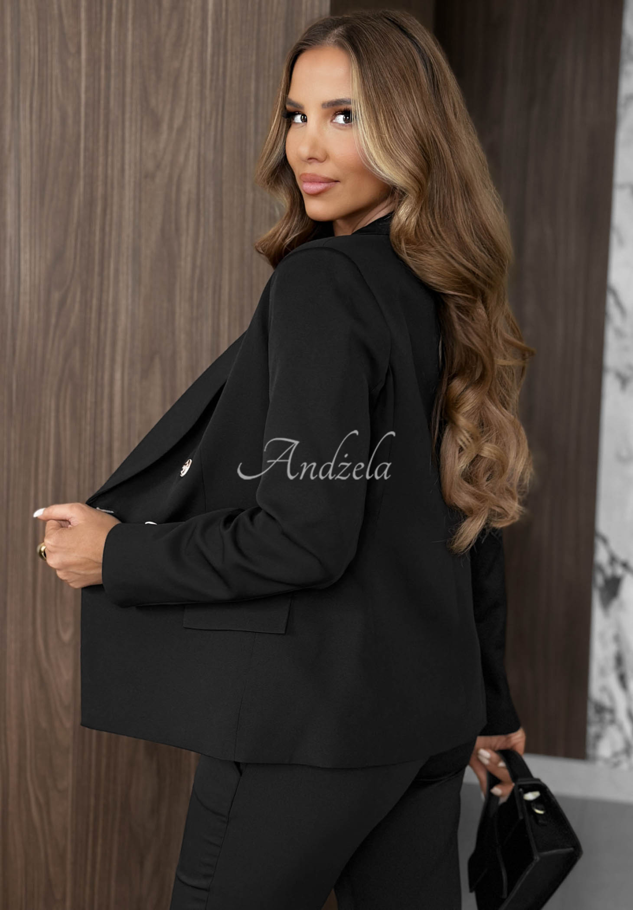 Sacou elegant cu două rânduri de nasturi din vâscoză Endless Class
