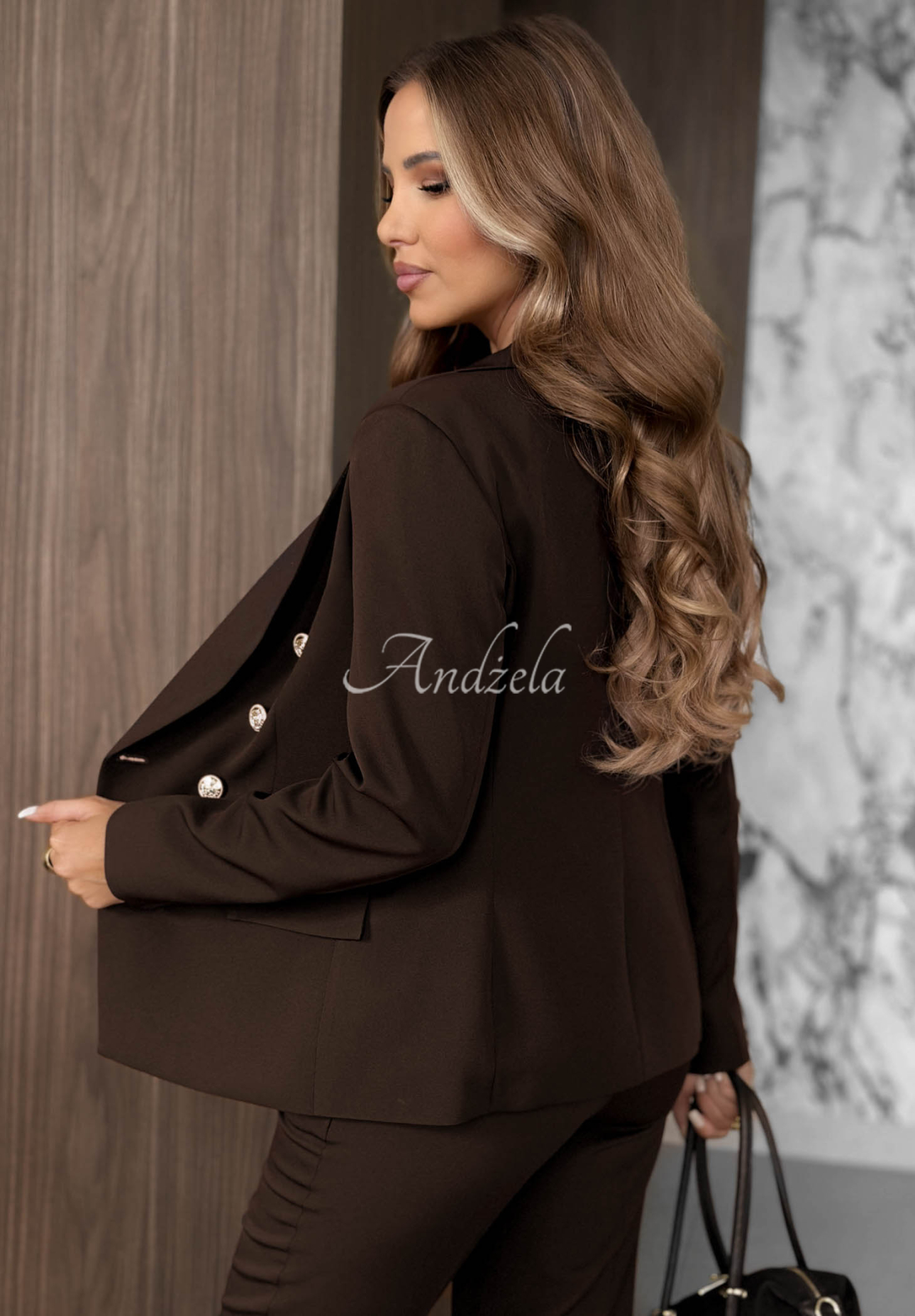 Sacou elegant cu două rânduri de nasturi din vâscoză Endless Class